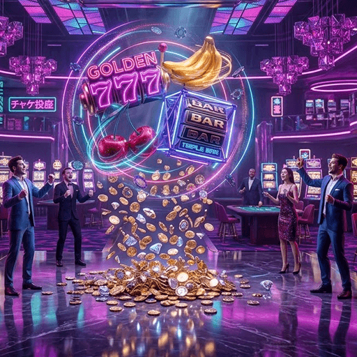Luxury digital casino interface with neon purple and gold accents